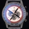 Breitling certifié Negro correa de acero inoxidable del cronógrafo del dial Beige 80171