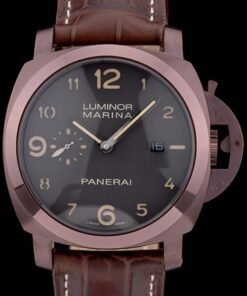 Cuero Panerai Luminor correa marrón Dial Negro 80161