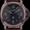 Cuero Panerai Luminor correa marrón Dial Negro 80164