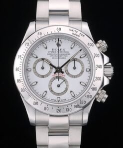 Suiza Rolex Daytona pulsera de acero inoxidable Esfera Blanca 80297