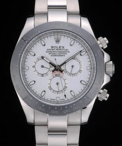 Rolex Daytona Negro taquímetro de cerámica inoxidable Correa escarpada esfera blanca 80249