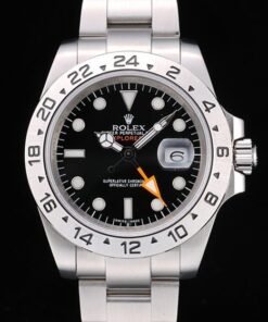 Suiza Rolex Explorador de acero inoxidable Bisel Negro Dial taquímetro