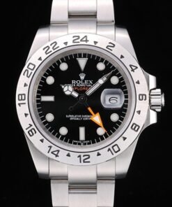 Rolex Explorador de acero inoxidable Bisel Negro Dial taquímetro
