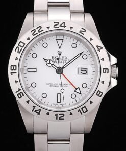 Acero inoxidable Rolex Explorador taquímetro Esfera Blanca