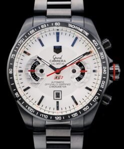 Tag Heuer Carrera Dial Negro caja de acero inoxidable blanca