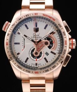 Tag Heuer Carrera de marcación Caja Oro Rosa Blanca