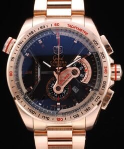 Tag Heuer Carrera de marcación Caja Oro Rosa Negro
