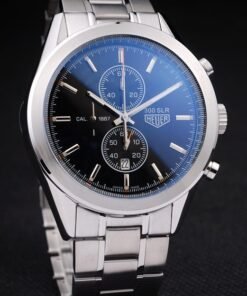 TAG Heuer SLR pulido caja de acero inoxidable Negro Dial correa de acero inoxidable