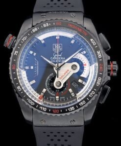 Tag Heuer Carrera de la correa de goma del bisel de cerámica Negro 7911